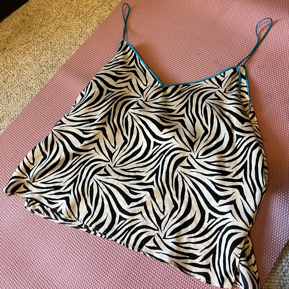 Topshop Zebra Satin Shirt